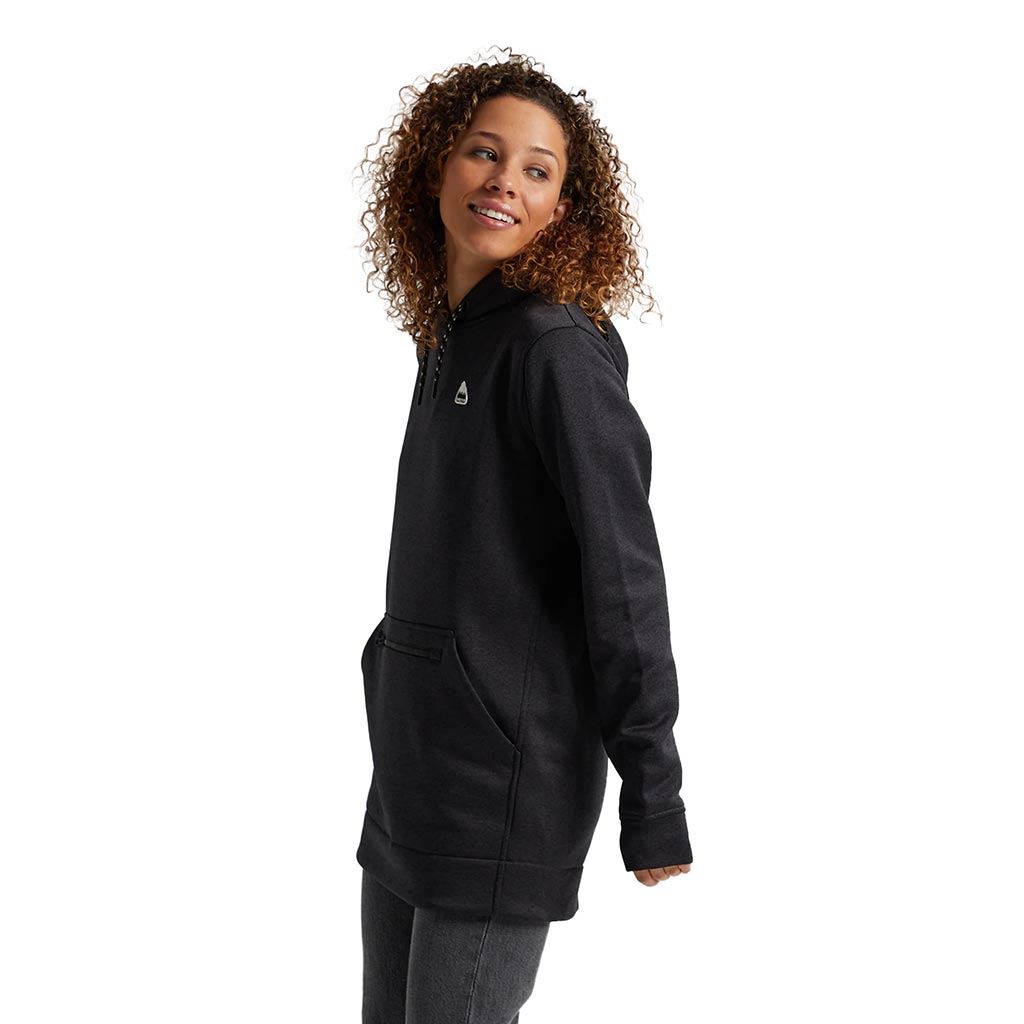 Burton Womens Oak Long Pullover Hoodie - True Black Heather