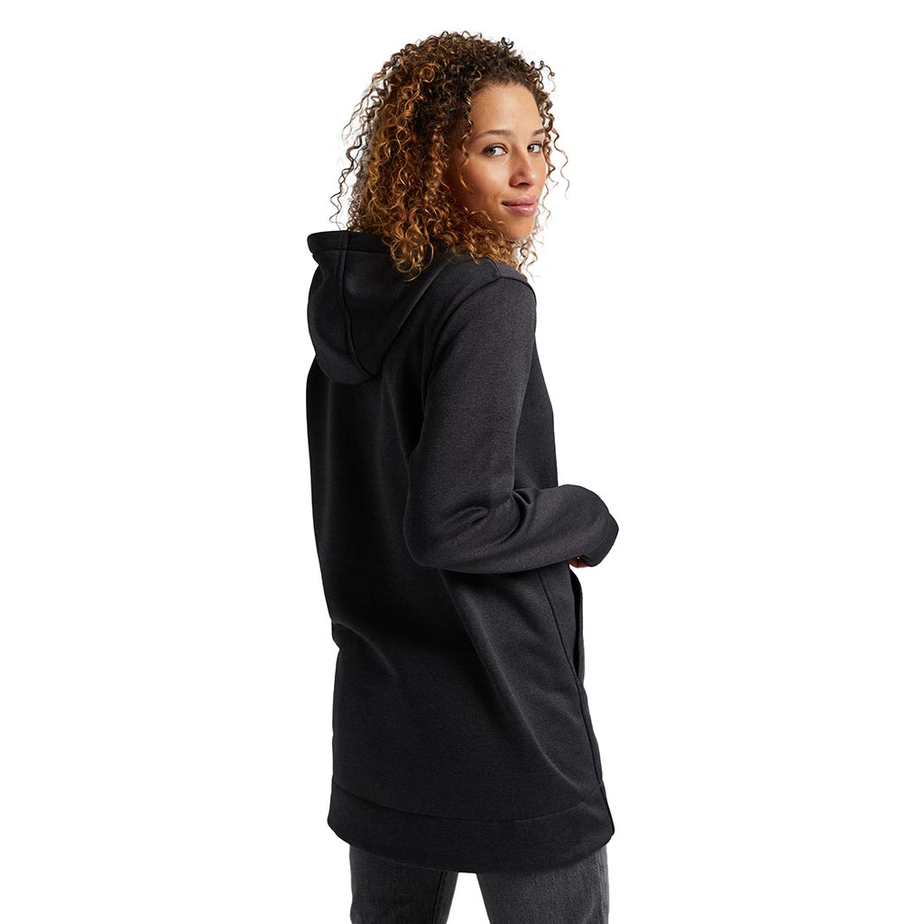 Burton Womens Oak Long Pullover Hoodie - True Black Heather