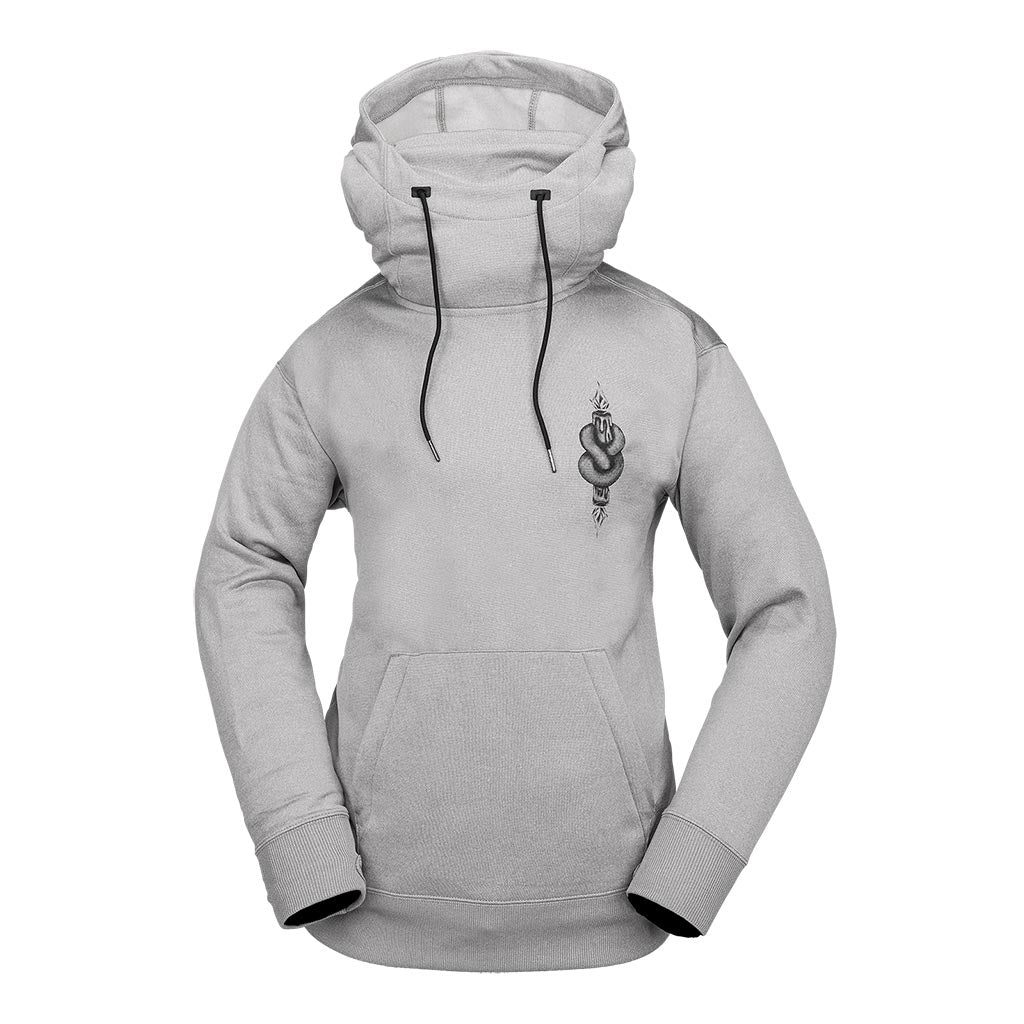 Volcom 2025 Womens Riding Hydro Pullover Hoodie - Heather Grey