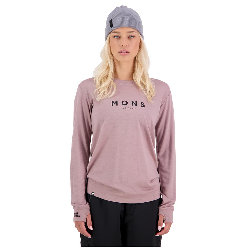 Mons Royale Womens Yotei Classic L/S - Mauve Hze